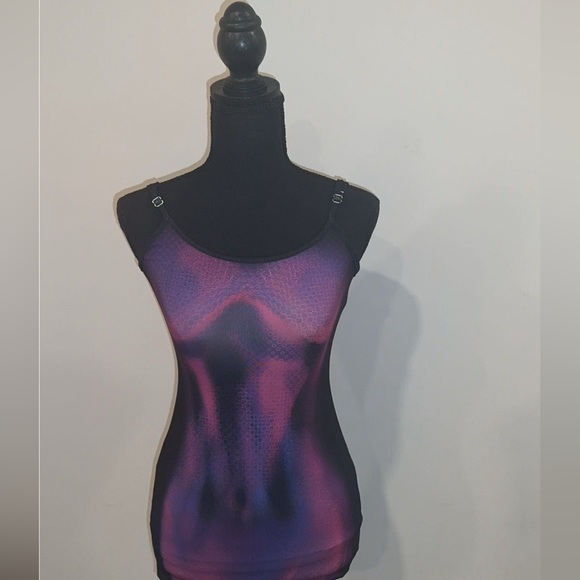 Xs new camisole body outlined black/ purple tight summer mini dress never worn - Picture 7 of 17
